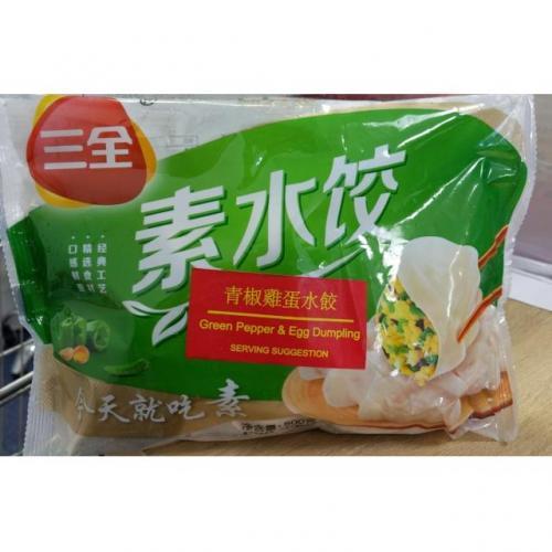 三全素水饺青椒鸡蛋水饺500g